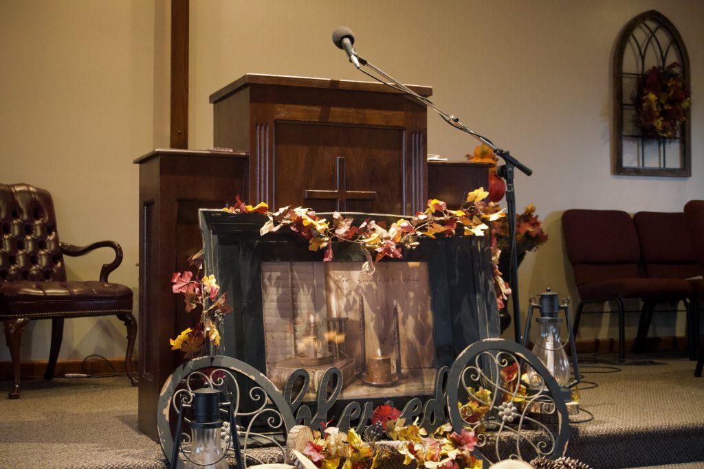 Pulpit before a church message